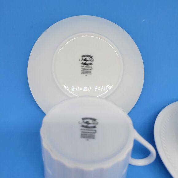 Wedgwood Colosseum White Set Of 2 Cups And 2 Saucers Excellent Condition - Picture 7 of 9